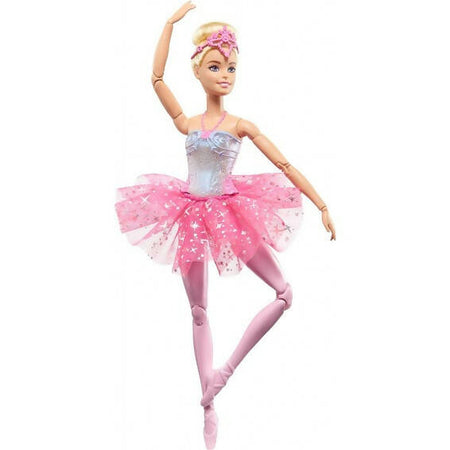 Barbie Ballerina Magico Tutu Luci Scintillanti - Bambola Ballerina Magica Dai Capelli Biondi, Con Coroncina E Tutù Rosa, Giocattolo Per Bambini 3+ Anni, Hlc25 Mattel