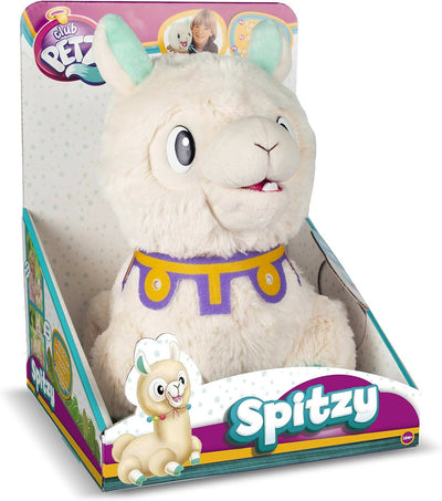 Club Petz Spitzy The Funny Llama Peluche 30cm Interattivo Spitzy Sputa L'acqua Ride Imc Toys