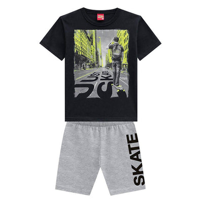 Completo Tuta Bambino Estivo Set Maglietta Mezze Maniche E Pantaloncini Corti Skate Kyly T-shirt A Maniche Corte Skateboard Pantaloni Estivi Completo Estate Bimbo Sportivo COMPLETINO Piccole Canaglie - Tropea, Commerciovirtuoso.it