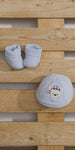 Set cappellino e scarpette neonato in ciniglia - gary 7205