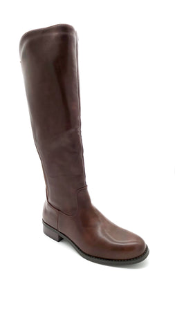 Brown - Stivali donna in ecopelle con elastico marrone