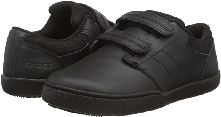 Sneakers Bimbo Nere Pelle Scarpe Crocs Uniform Shoe Ginnastica Unisex  Bambini Lacci con Strappo Suola in Gomma - commercioVirtuoso.it