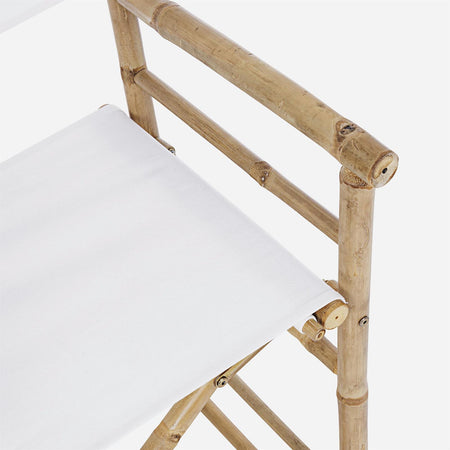 Sedia regista in Bambù e tessuto bianco "Joyce" da giardino e piscina Giardino e giardinaggio/Arredamento da giardino e accessori/Sedie/Sedie per tavolo da giardino Decor Space - Altamura, Commerciovirtuoso.it