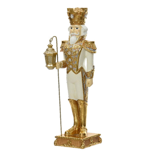 Statuetta decorativa Soldatino schiaccianoci natalizio oro e bianco h 38 cm Casa e cucina/Decorazioni per interni/Addobbi e decorazioni per ricorrenze/Decorazioni natalizie/Schiaccianoci MagiediNatale.it - Altamura, Commerciovirtuoso.it
