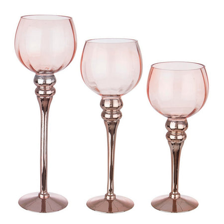 Candele a Calice in vetro alto "Denise" Rosa e Oro per Natale set di 3 pezzi Casa e cucina/Decorazioni per interni/Candele e portacandele/Candele/Candele a colonna MagiediNatale.it - Altamura, Commerciovirtuoso.it