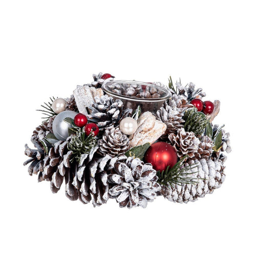 Ghirlanda Natalizia Neige porta candela da Arredamento Ø 19 cm per Tavola e Interni Casa e cucina/Decorazioni per interni/Candele e portacandele/Candele/Candele a colonna MagiediNatale.it - Altamura, Commerciovirtuoso.it