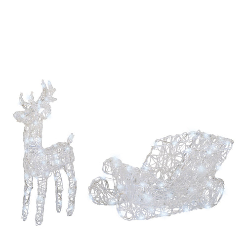Decorazione natalizia Renna con slitta 3D con led bianco freddo per uso interno ed esterno Casa e cucina/Decorazioni per interni/Addobbi e decorazioni per ricorrenze/Decorazioni natalizie/Oggettistica MagiediNatale.it - Altamura, Commerciovirtuoso.it