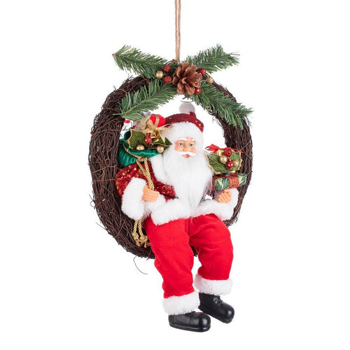 Corona con Babbo Natale Lustrini Pendaglio natalizio Verde e Rosso Ø 38 cm Casa e cucina/Decorazioni per interni/Addobbi e decorazioni per ricorrenze/Decorazioni natalizie/Orpelli e festoni MagiediNatale.it - Altamura, Commerciovirtuoso.it