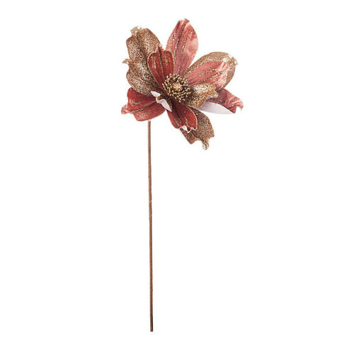 Ramo decorativo Lilith Magnolia color Rosa e Oro Ø 22 x h 50 cm Casa e cucina/Decorazioni per interni/Addobbi e decorazioni per ricorrenze/Decorazioni natalizie/Ghirlande e corone MagiediNatale.it - Altamura, Commerciovirtuoso.it