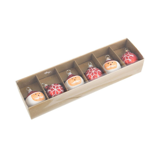 6 Palline Joe Babbo per Albero di Natale in vetro Rosso da Pendaglio decorato Ø 4 cm Casa e cucina/Decorazioni per interni/Addobbi e decorazioni per ricorrenze/Decorazioni natalizie/Addobbi e decorazioni/Palle e palline MagiediNatale.it - Altamura, Commerciovirtuoso.it