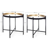 Set di 2 tavolini Nucleos per esterno in acciaio resistente piano in vetro Giardino e giardinaggio/Arredamento da giardino e accessori/Tavoli e tavolini/Tavoli standard Decor Space - Altamura, Commerciovirtuoso.it