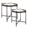 Set di 2 tavolini Nucleos per esterno in acciaio resistente piano in vetro Giardino e giardinaggio/Arredamento da giardino e accessori/Tavoli e tavolini/Tavoli standard Decor Space - Altamura, Commerciovirtuoso.it