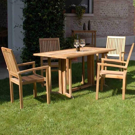 CHOROS - tavolo da giardino pieghevole in legno di teak 150x80 Marrone Milani Home