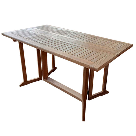 CHOROS - tavolo da giardino pieghevole in legno di teak 150x80 Marrone Milani Home