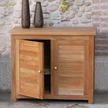 PARADIGMA - mobile da giardino in legno di teak 90x45 Marrone Milani Home