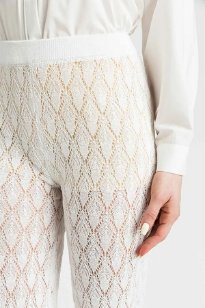TWINSET | Pantaloni in maglia ricamata Moda/Donna/Abbigliamento/Pantaloni You Store - Messina, Commerciovirtuoso.it