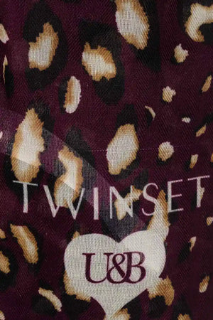 TWINSET | Sciarpa in tessuto con stampa leopardata