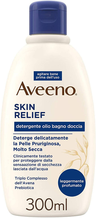 Aveeno Detergente Olio Bagno e Doccia Lenitivo, Bagnoschiuma, Skin Relief, senza Sapone e Solfati, Pelli Secche, Pelli Sensibili, 300ml Bellezza/Bagno e corpo/Detergenti per il corpo/Bagnoschiuma docciaschiuma e gel doccia Farmawing.it - Cenate Sotto, Commerciovirtuoso.it