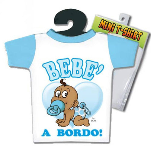 Mini T-Shirt Azzurra Bimba Bebè a Bordo t-shirt per macchina bimbo a bordo regalo neo nascita Prima infanzia/Seggiolini auto e accessori/Accessori/Adesivi baby per macchina Kondorama - Martinsicuro, Commerciovirtuoso.it