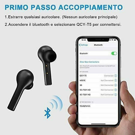 Auricolari Bluetooth Bcmaster Bc-T05 Ear Buds Ipx5 Neri Cuffie per Smartphone in Ear Controllo Smart Touch Elettronica/Cuffie auricolari e accessori/Cuffie/Cuffie In-Ear MFP Store - Bovolone, Commerciovirtuoso.it