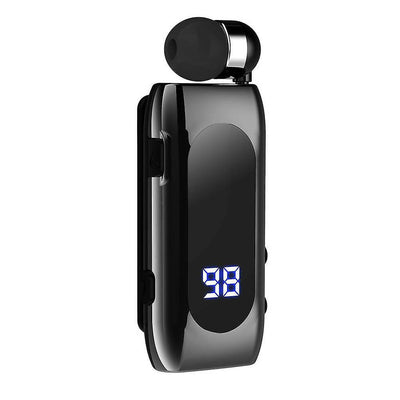 Auricolare Compatibile Bluetooth Cavo Retrattile V5.2 Auricolare Musicale Singolo In-ear Intelligente Con Display