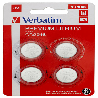 Verbatim - Blister 4 MicroPile a pastiglia CR2016 - litio - 49531 - 3V Elettronica/Pile e caricabatterie/Pile monouso Eurocartuccia - Pavullo, Commerciovirtuoso.it
