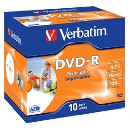 Verbatim - Scatola 10 DVD-R - Jewel Case - 43521 - 4 7GB Elettronica/Informatica/Accessori/Supporti vergini/BD-R Eurocartuccia - Pavullo, Commerciovirtuoso.it