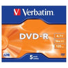 Verbatim - Scatola 5 DVD-R - Jewel case - serigrafato - 43519 - 4 7GB Elettronica/Informatica/Accessori/Supporti vergini/BD-R Eurocartuccia - Pavullo, Commerciovirtuoso.it