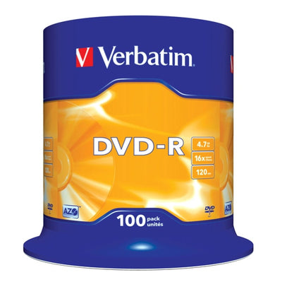 Verbatim - Scatola 100 DVD-R - serigrafato - 43549 - 4 7GB Elettronica/Informatica/Accessori/Supporti vergini/BD-R Eurocartuccia - Pavullo, Commerciovirtuoso.it