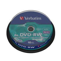 Verbatim - Scatola 10 DVD-RW - serigrafato - 43552 - 4 7GB Elettronica/Informatica/Accessori/Supporti vergini/BD-R Eurocartuccia - Pavullo, Commerciovirtuoso.it