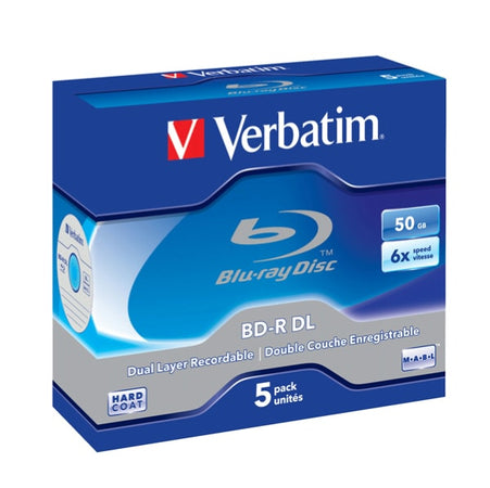 Verbatim - Scatola 5 DVD Blu Ray BD-R SL - Jewel Case - Bianco-Blu - 43748 - 50GB Elettronica/Informatica/Accessori/Supporti vergini/BD-R Eurocartuccia - Pavullo, Commerciovirtuoso.it