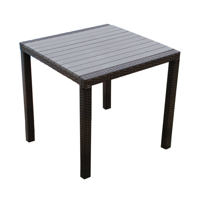 MYKONOS - tavolo da giardino in alluminio, wicker e polywood Marrone Milani Home