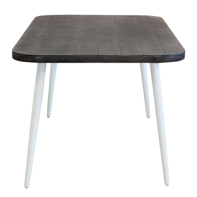 AURORA - tavolo in alluminio con ripiano effetto legno 160x90 Grigio Milani Home