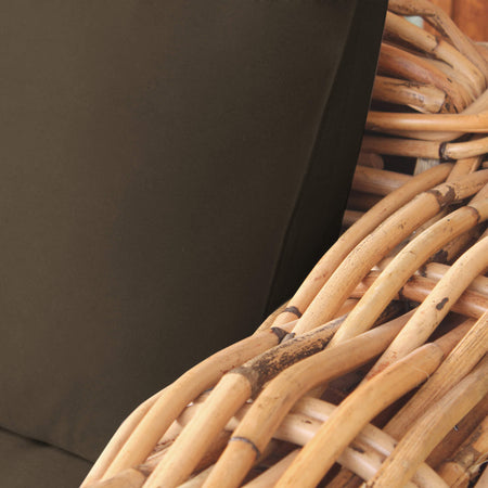 ROSEUS - divano da giardino componibile completo di cuscino intreccio in rattan naturale Marrone Milani Home