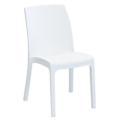 ALMA - sedia da giardino impilabile in wicker stampato Bianco