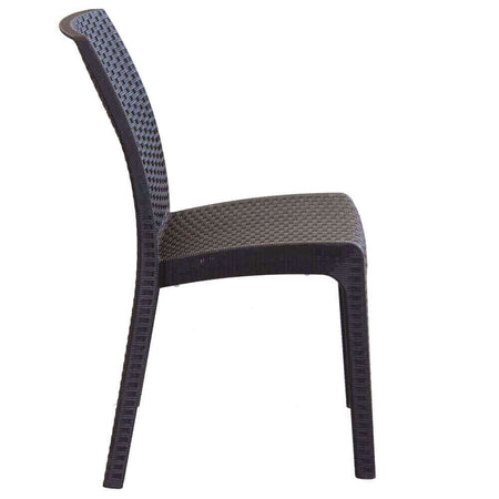 ALMA - sedia da giardino impilabile in wicker stampato Marrone
