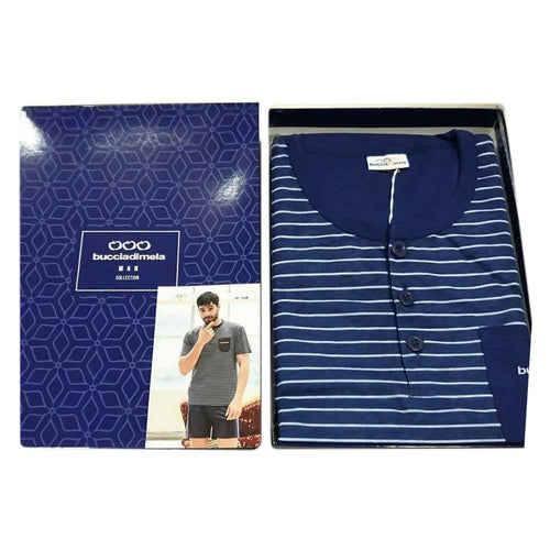 Pigiama Uomo Buccia Di Mela Pigiama Uomo Estivo 100% Puro Cotone Grigio O Blu Fantasia a Righe Vestibilità Comoda T-Shirt E Pantalone Corto Art. Bdm162b Moda/Uomo/Abbigliamento/Pigiami e abbigliamento da notte/Pigiami due pezzi L’Orchidea - Siderno, Commerciovirtuoso.it