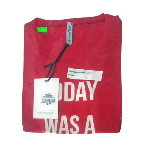 art. m1365 T-shirt donna maglia maniche corte Malè art. m1365 girocollo azzurro o rosso abbigliamento donna L'Orchidea - Siderno, Commerciovirtuoso.it