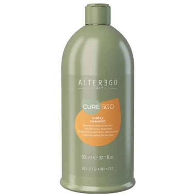 Alterego curego curly shampoo 950 ml, per la detersione delicata e l'idratazione dei capelli ricci o mossi.