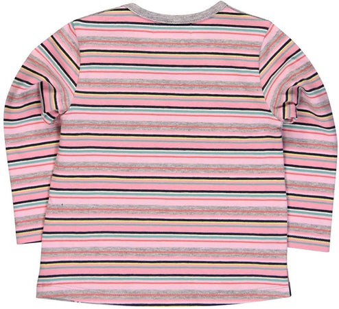 T-Shirt Bambina Maniche Lunghe Rosa e Grigia Stampa Multi Colore Babi Girl Maglietta Girocollo Cotone Bebè Righe t-shirt baby femmina Piccole Canaglie - Tropea, Commerciovirtuoso.it