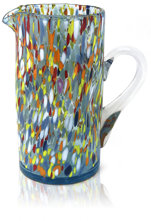 Caraffa in Vetro di Murano CLASSIC Artigianale con Murrine colorate in Vetro Soffiato Made in Italy Brocca h25cm Caraffe Mazzega Art & Design, Commerciovirtuoso.it