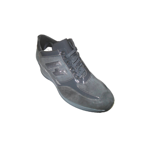 Sneakers donna in camoscio e vernice con zeppa Scarpe da ginnastica sportive Signora Colore Grigio sneakers donna L'Orchidea - Siderno, Commerciovirtuoso.it