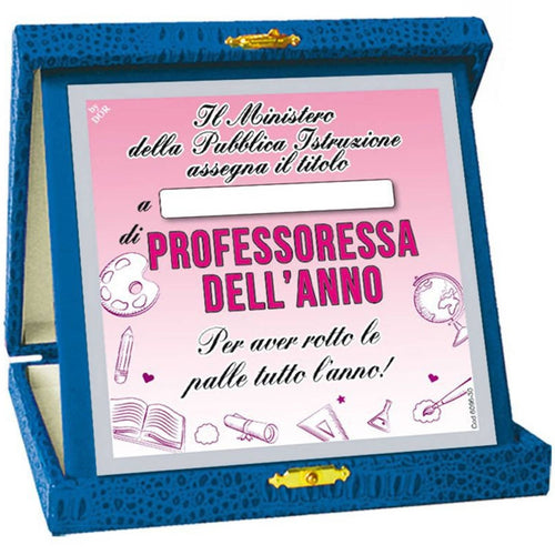 Targa Professoressa Dell’anno Targa Premio Divertente Idea Regalo Casa e cucina/Decorazioni per interni/Accessori decorativi/Targhe e cartelli Kondorama - Martinsicuro, Commerciovirtuoso.it