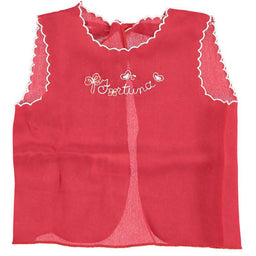 Camicina Della Fortuna 100% Seta PETIT Per Neonato - Art P131 - Colore Rosso E Bianco