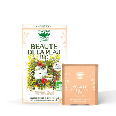 2 scatole di 20 bustine di infusi biologici per la belleza della pelle ( consegna inclusa nel prezzo) con vite rossa , tè verde e ortica