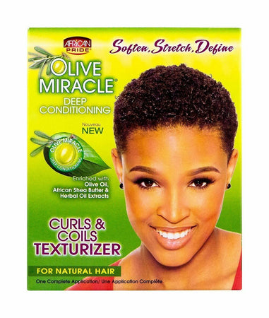 African Pride Olive Curl & Coil Texturizer Kit Stiraggio per Capelli Formula Anti-Rottura Bellezza/Cura dei capelli/Prodotti per la cura dei capelli/Trattamenti liscianti Agbon - Martinsicuro, Commerciovirtuoso.it