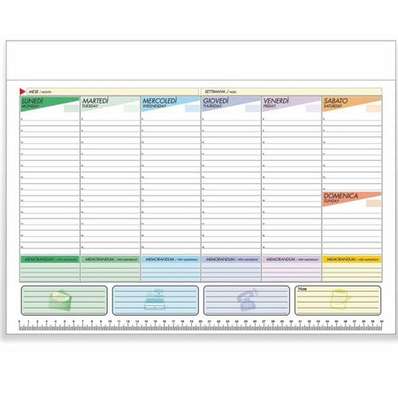 Agenda Planning A4 Settimanale Da Tavolo Anno Bianco Perpetuo Senza Data 21x30cm