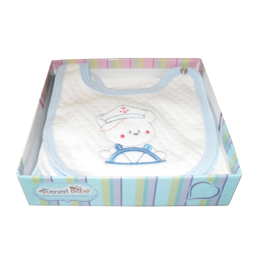6 Bavaglini Neonato in Cotone con Bottoni Automatici 6x Bavaglino Fantasia Bianco e Blu art. 260/5 prodotti neonato L'Orchidea - Siderno, Commerciovirtuoso.it