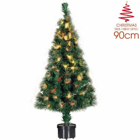 Albero Di Natale A Fibra Ottica 100 Punte Christmas Tree Luci Natale 90cm Verde
