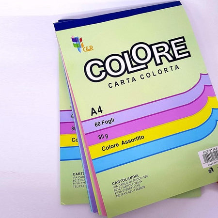 Album Block Notes 60 Fogli Carta Colorata Colori A4 Album Fogli Scuola Ufficio